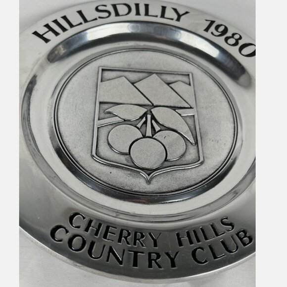 Vtg Hillsdilly Golf Cherry Hills Wilton Armetale Pewter Platter Plate 1980 Metal - Picture 3 of 6